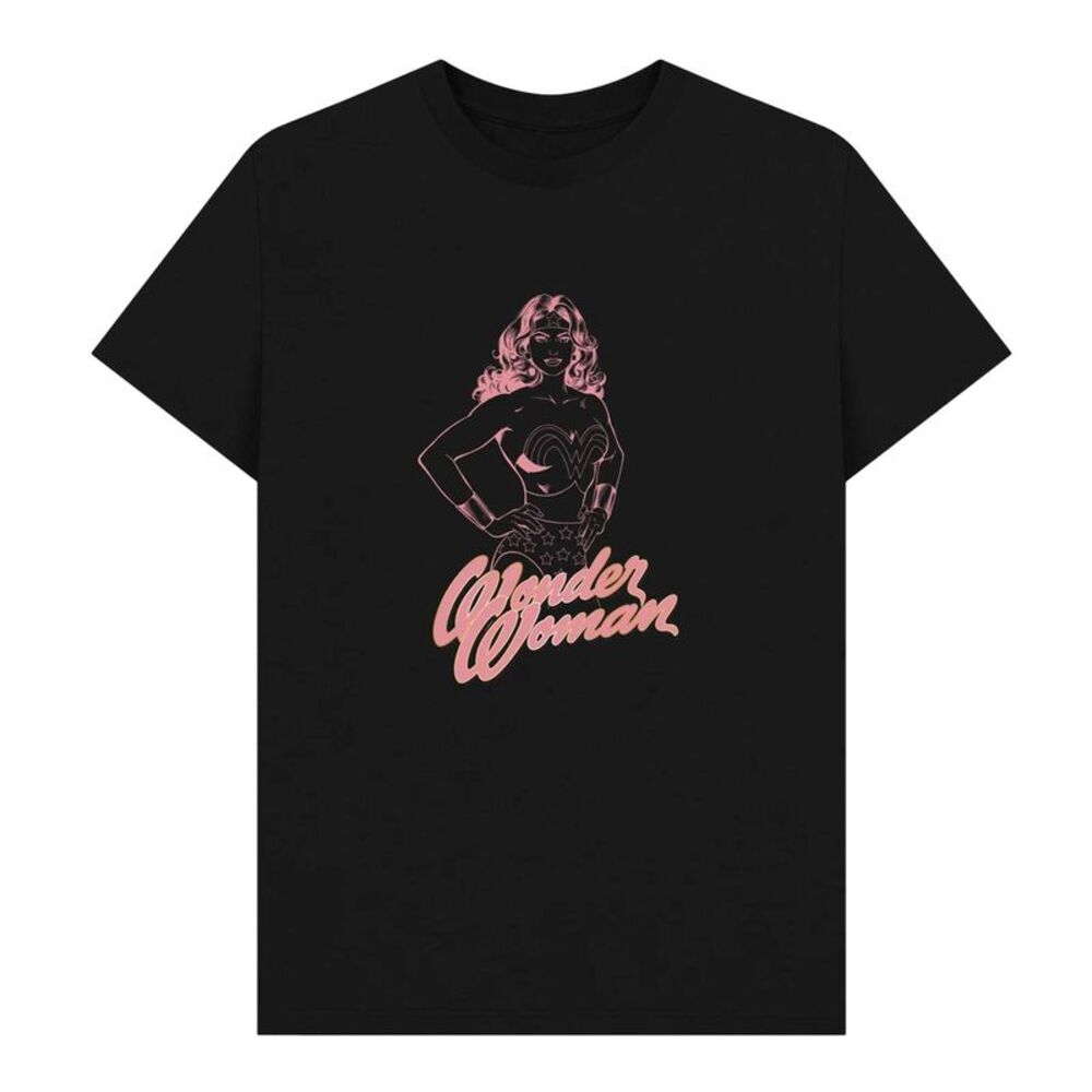 Wonder Woman Unisex Adult Outline T-Shirt / Black